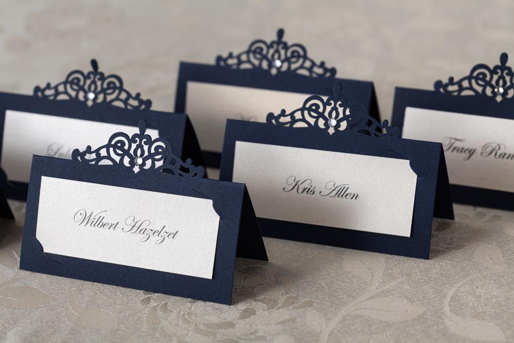 Tarjetas de Números de mesa de papel azul, soporte de tarjeta de nombre, lugar para decoración de bodas, fiestas y banquetes, 107x54mm, 24 Uds.