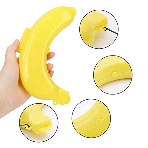 Banana Case,3 Pack Geel Banaan Houder Outdoor Reizen Leuke Banaan Protector Opbergdoos