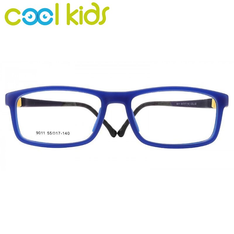 COOL KIDS Square Glasses Frames TR90 Flexible Child Glasses Frames Spectacles Frames for Kid Boy Girl Eyeglasses Optical Frames: 9011C2