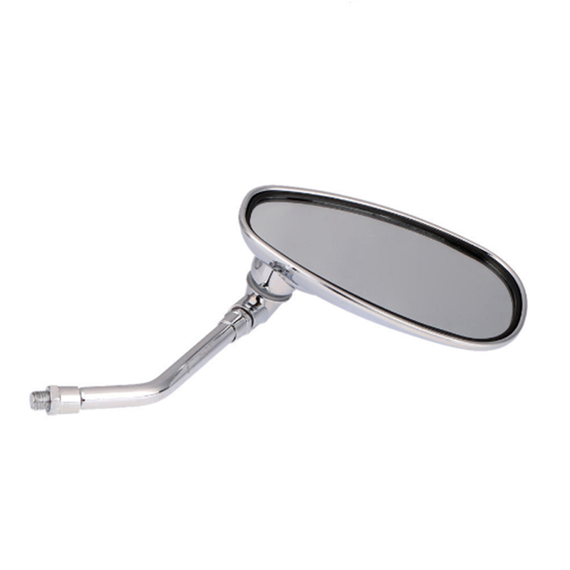 1 Paar Chrome Motorfiets Achteruitkijkspiegel Ovale Big Clear Glas Rear View Side Spiegels 10Mm