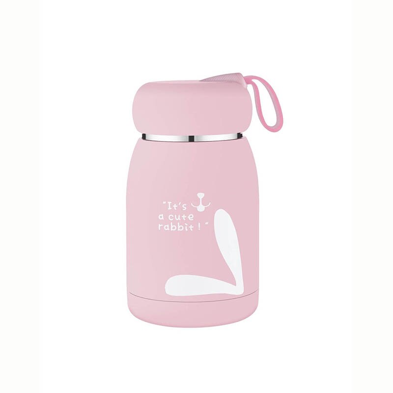 360ML kubek termiczny na zewnątrz mini kubek na brzuch małe piękne dziecko Protable kubki próżniowe ze stali nierdzewnej kubek robić kawy: różowy