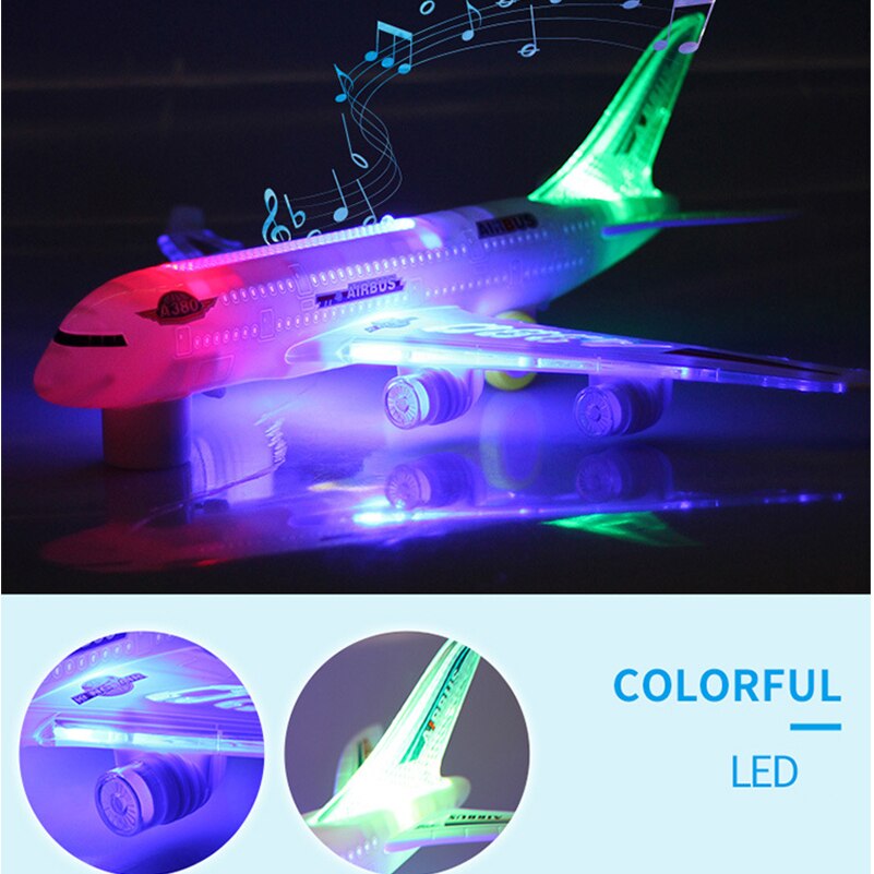 Mini Airbus A380 Model Vliegtuig Elektrische Flash Licht Geluid Speelgoed Airbus Model Vliegtuig Universele Vliegtuig Speelgoed voor Kinderen