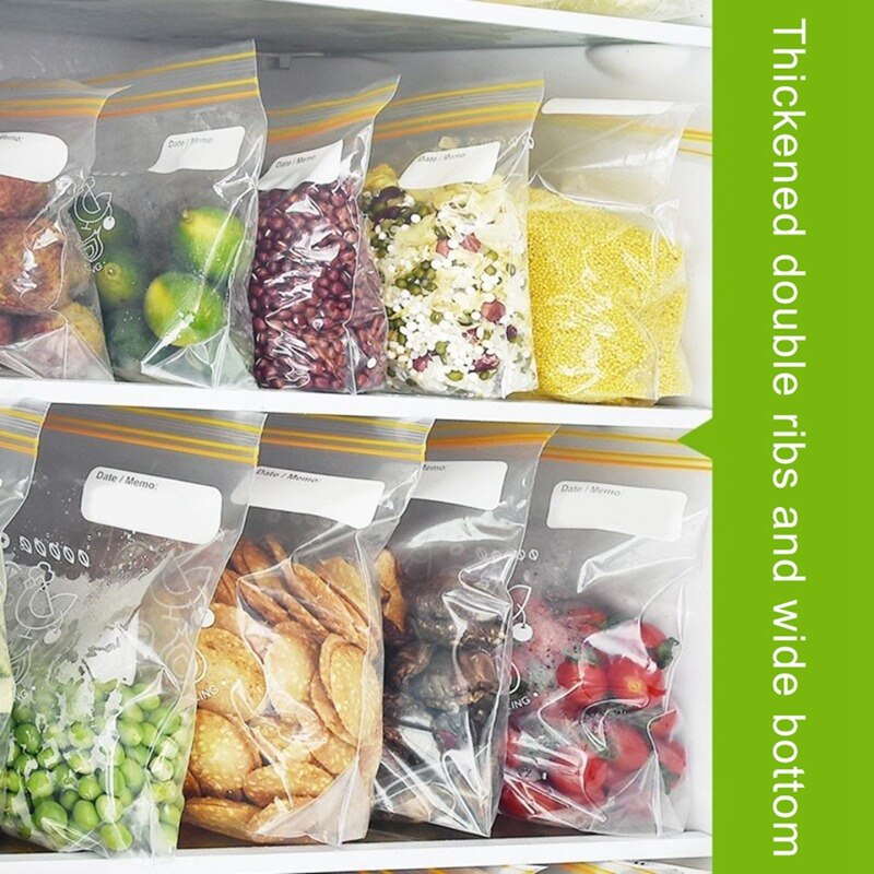 Silicone Food Bag Frosted PEVA Silicone Food Fresh-keeping Bag Reusable Freezer Bag Zipper Leakproof Top Fruits Bag