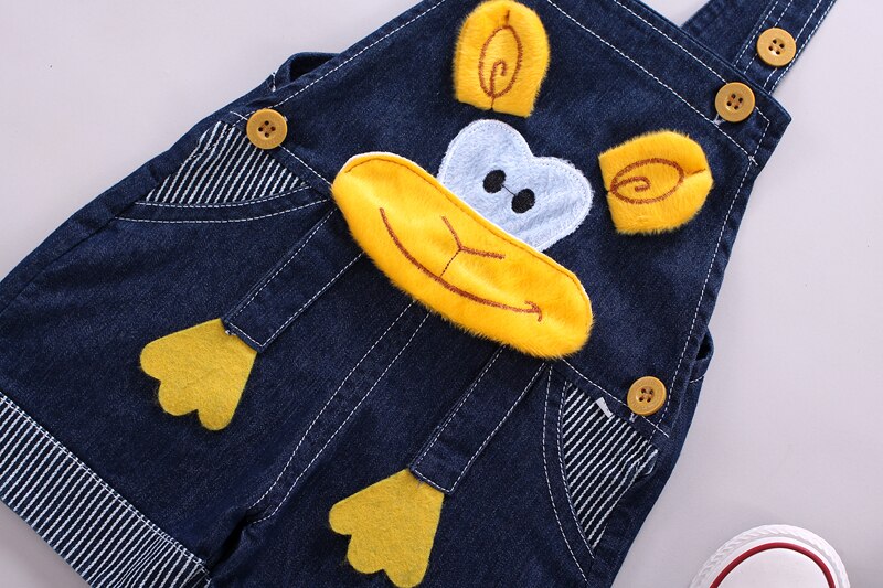 DIIMUU été enfants bébé garçons vêtements Denim pantalon court salopette courte vêtements enfants garçon dessin animé impression pantalon