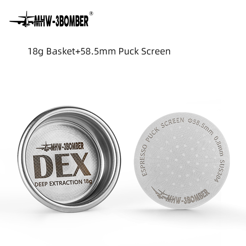 58,5 mm espressofiltermanden 15-20 g koffiemand met puckscherm geschikt voor 58 mm espressofilters koffiezetapparaataccessoires: Goud