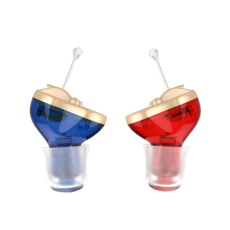 Hearing aids for deafness mini elderly sound amplifier in ear Micro Hearing Aid for Seniors Invisible Adjustable Wireless with: Binaural
