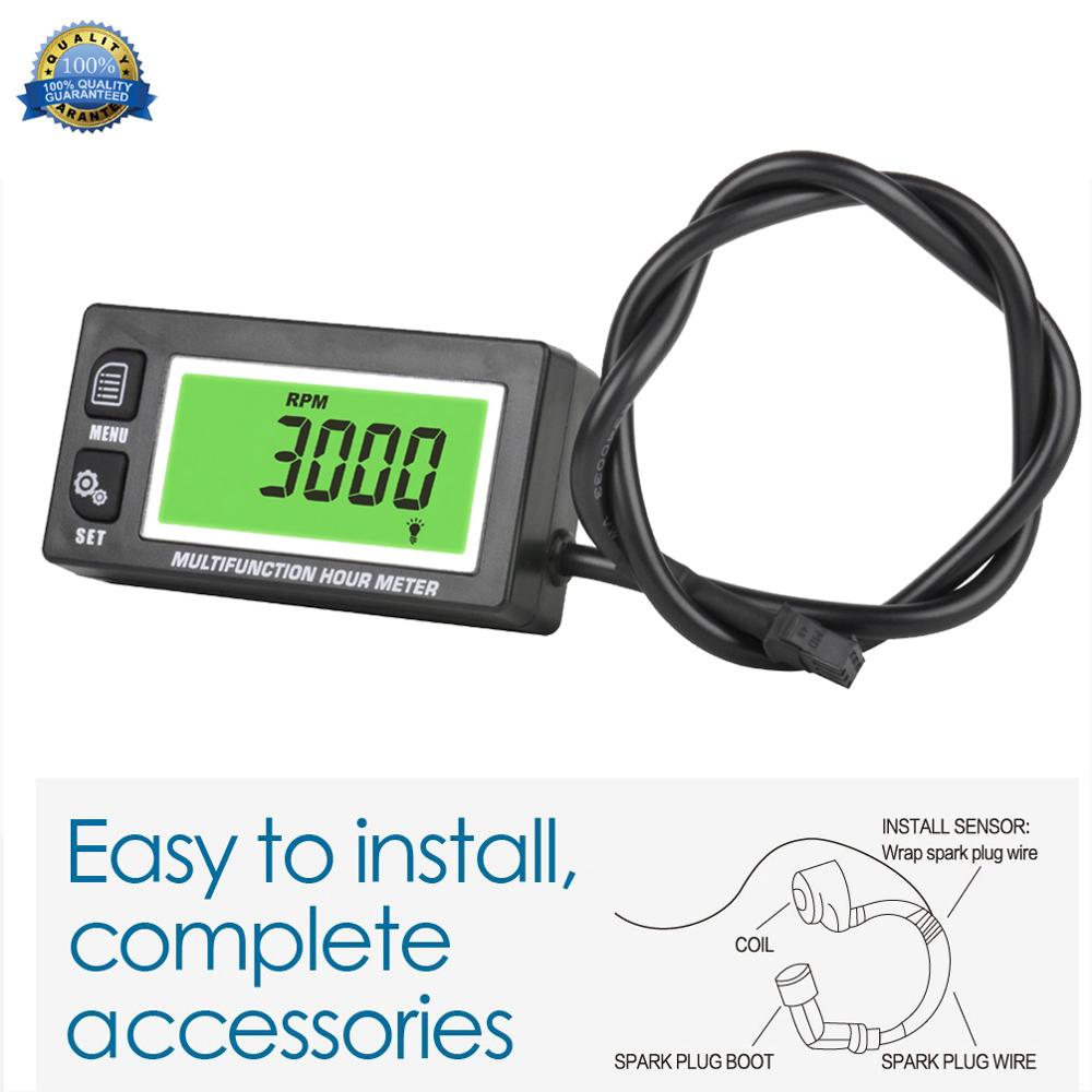Multifunctionele urenteller toerenteller voltmeter Backlit Digitale Resettable voor gas benzinemotor motocross