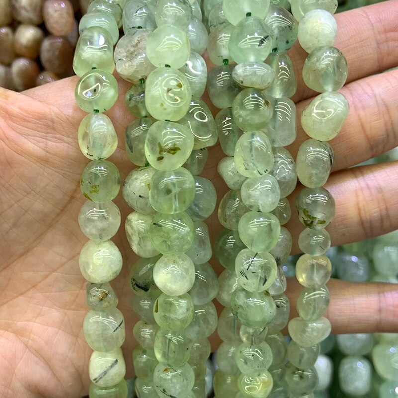 Natuurlijke Prehniet Stenen Kralen 15 ''Groene Onregelmatige Freeform Diy Losse Kralen Voor Sieraden Maken Vrouwen Kralen Armbanden Ketting