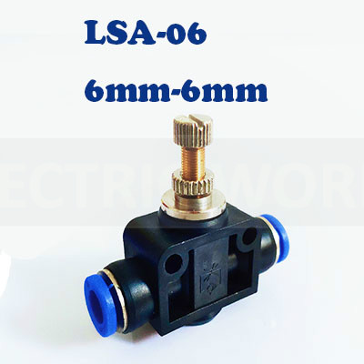 Pneumatic Fitting Airflow Regulator 6mm 8mm 10mm OD Hose Tube Gas Flow Adjust Valve Connector Fitting Air Speed Control Valve: LSA-06
