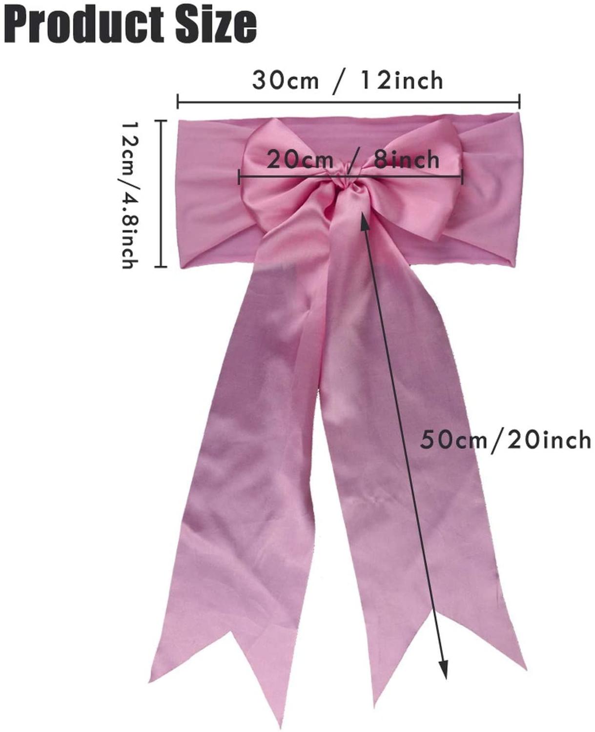 5 unids/lote de lazos de satén rojo con banda elástica para silla, banda de LICRA para ceremonia, boda, decoración de