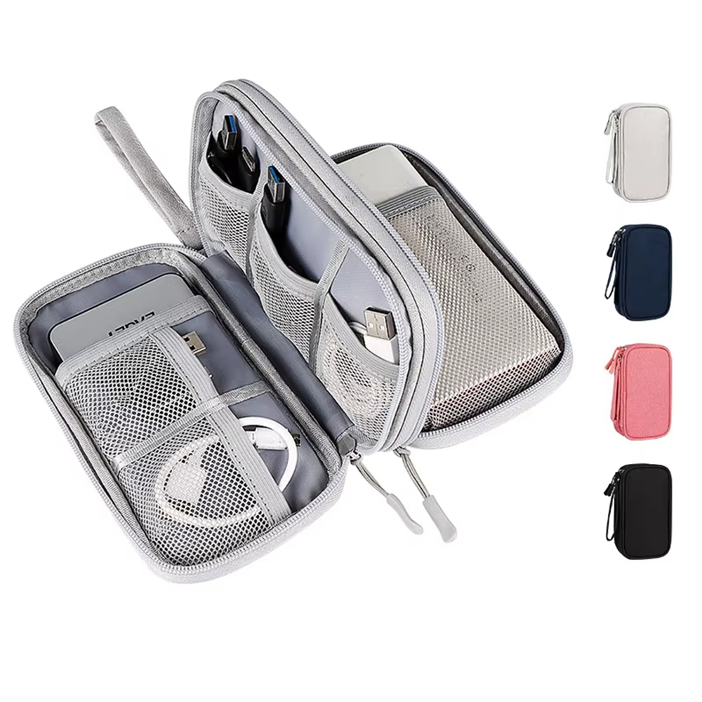 Sac de rangement de voyage pour cordon de câble, sac de rangement de câble de données de chargeur USB, étui de transport Portable étanche, sac de rangement multicouche