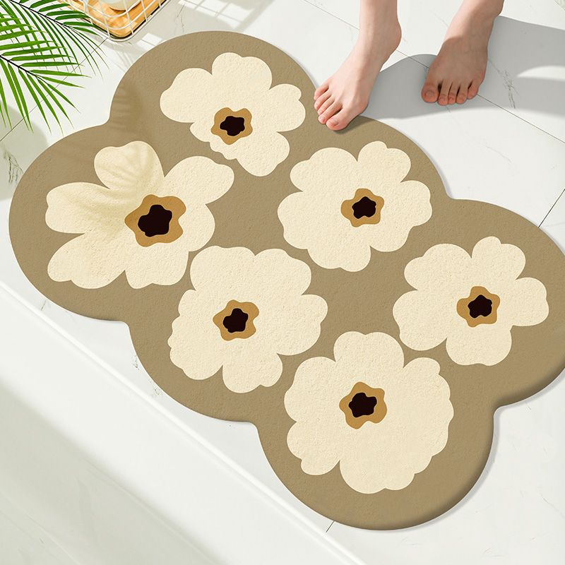 Bathroom Diatom Mud Floor Mat Toilet Carpet Entry Door Mat Toilet Toilet Door Absorbent Non-slip Foot Mat: 40cmx60cm / PURPLE