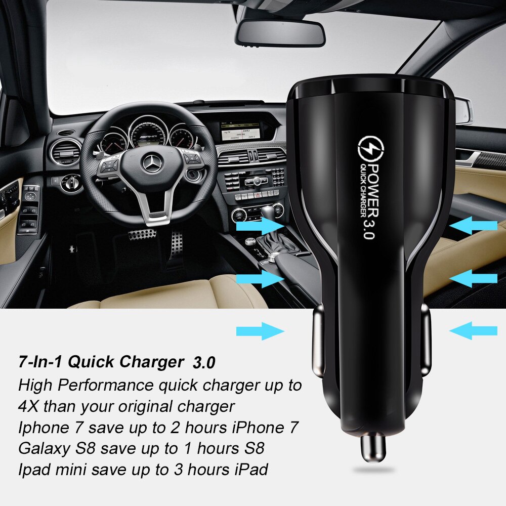 Chargeur de voiture pour téléphone portable double USB chargeurs QC 3.0 adaptateur de Charge rapide pour Xiaomi mi note 10 Samsung Charge rapide 3.0 2.0