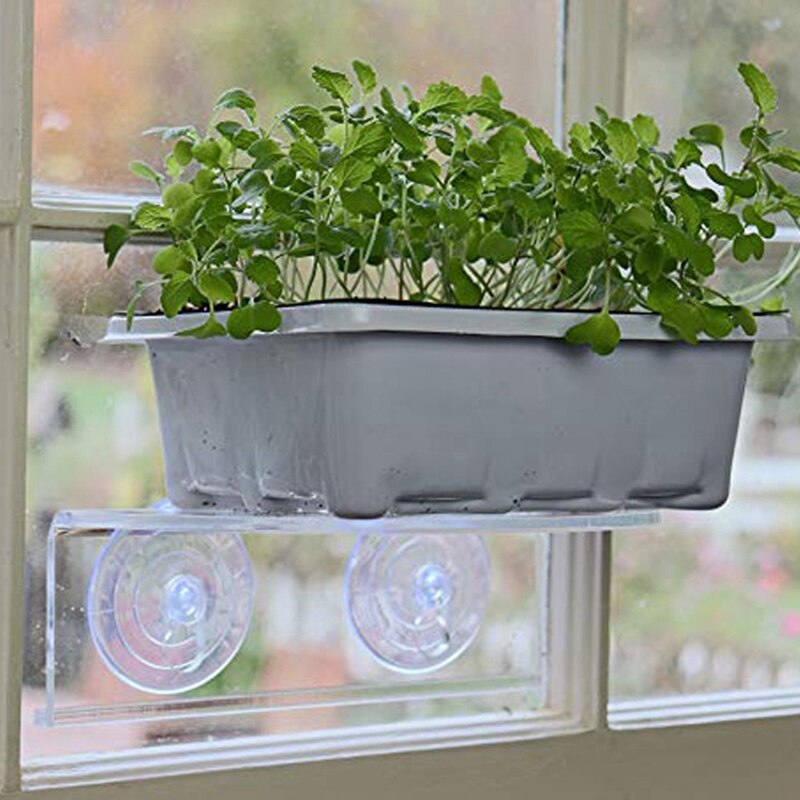 2 Pcs Ledge Suction Cup Window Shelf Acrylic Plant... – Grandado