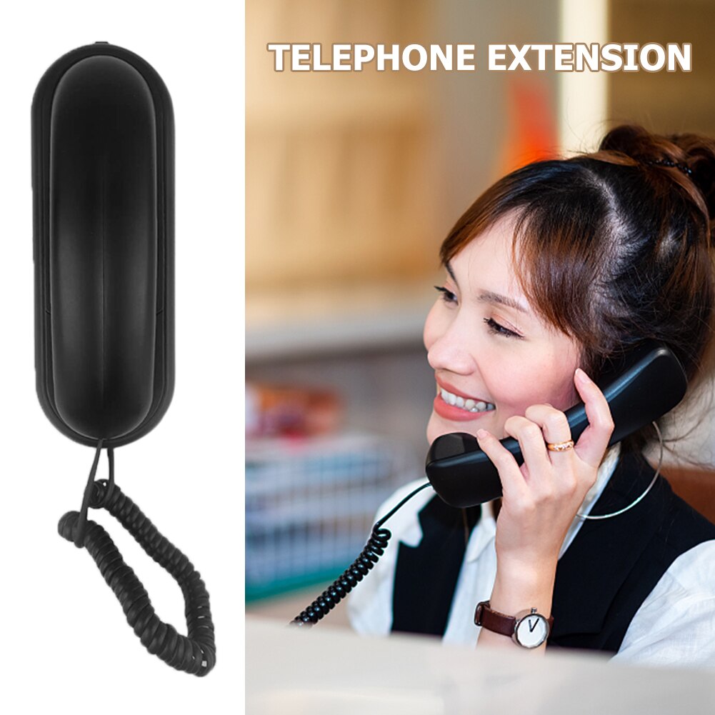 Portable Corded Telephone Phone Pause/ Redial/ Flash Wall Mountable Base Handset for House Home Call Center Office Company Hotel