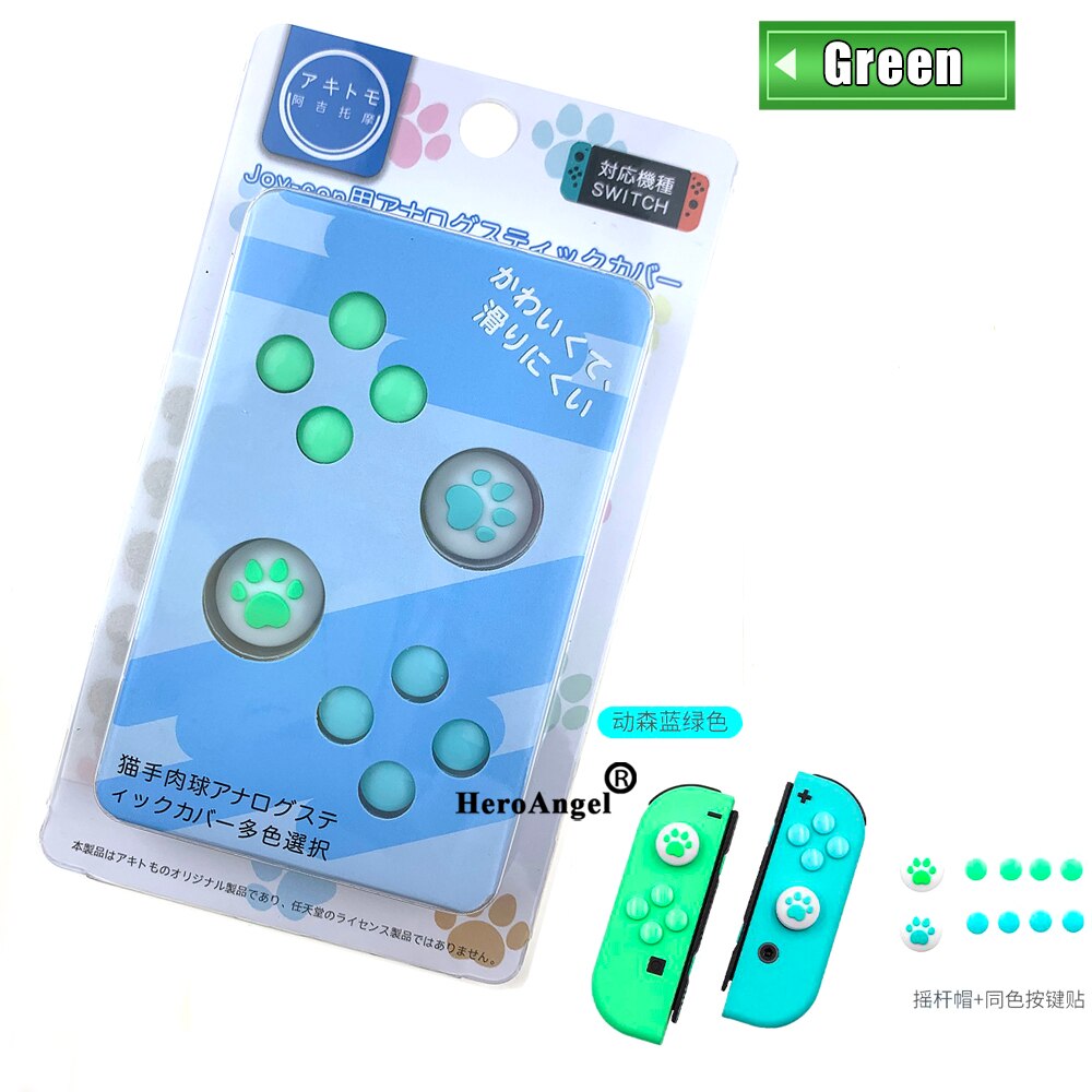 NS Switch JoyCon DIY Colorful ABXY Directions Keys Buttons for Nintend Switch NS NX Controller Joy-con Left Right Controller: Green