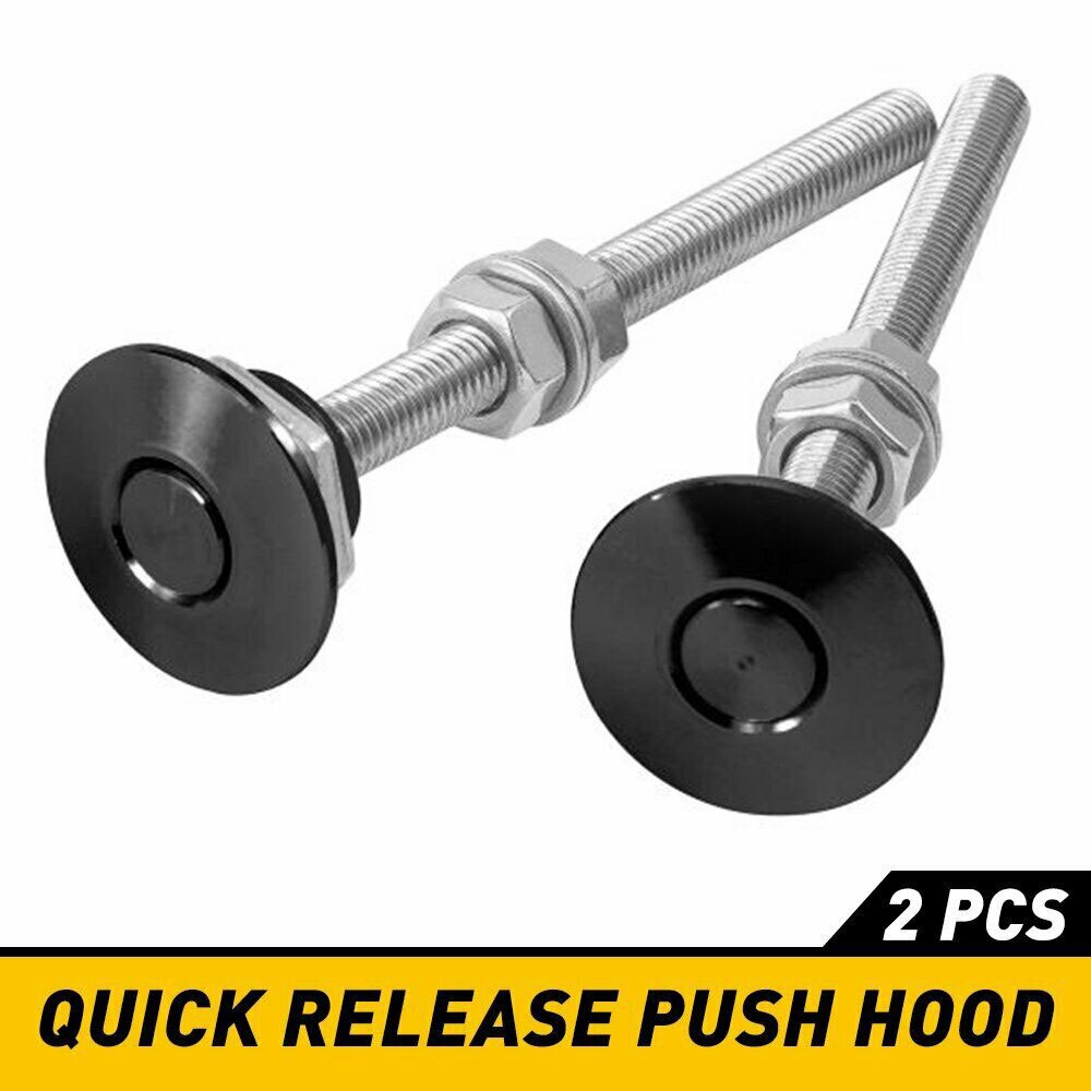 2X Push Button Quick Release Car Hood Bonnet Pins Lock Clip Car Bumper Lock Kit Car Accessories