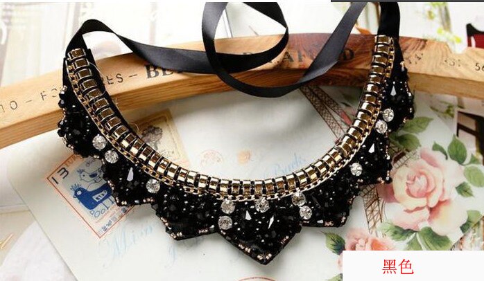 Women Black Choker Necklace Handmade Retro Burlesque Jewelry Woman GiftFashion Jewelry Handmade Collar Necklace Choker Necklace: N020black