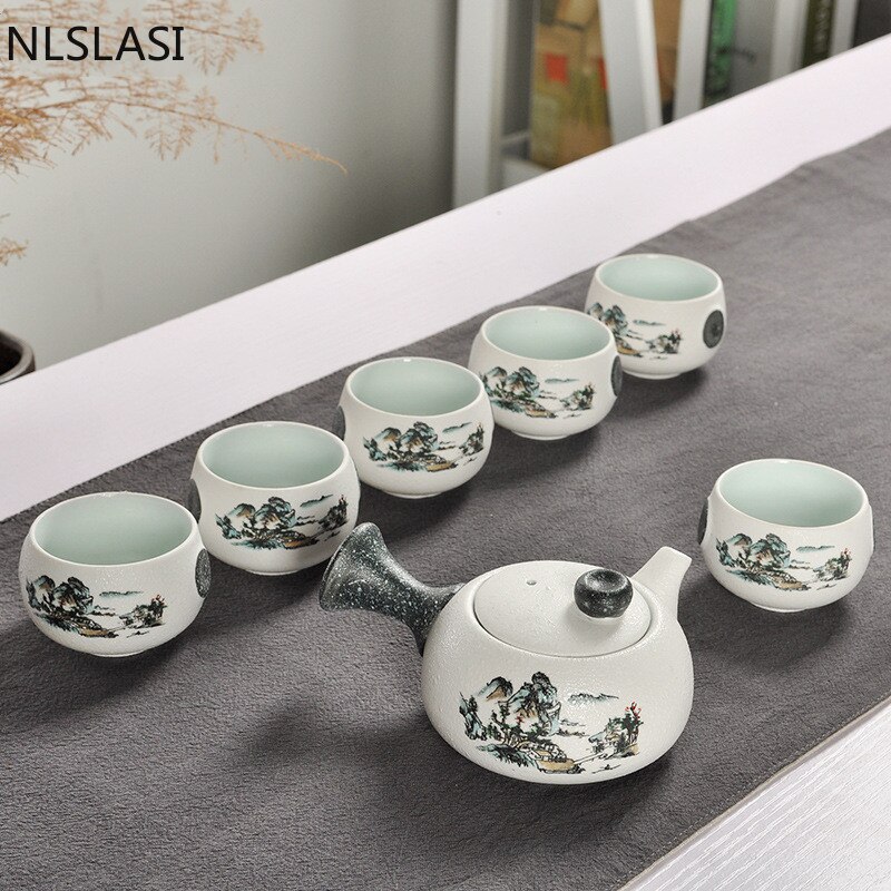 7 ceramic tea set Chinese Tea set tea set home ceramic Tea set tea set drinking utensils snow glaze tea set