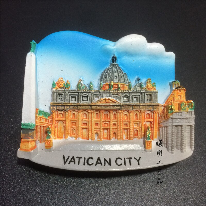 Imán de resina para nevera, decoración del hogar, Colección conmemorativa de Turismo de Roma, Venecia e Italia: Vatican
