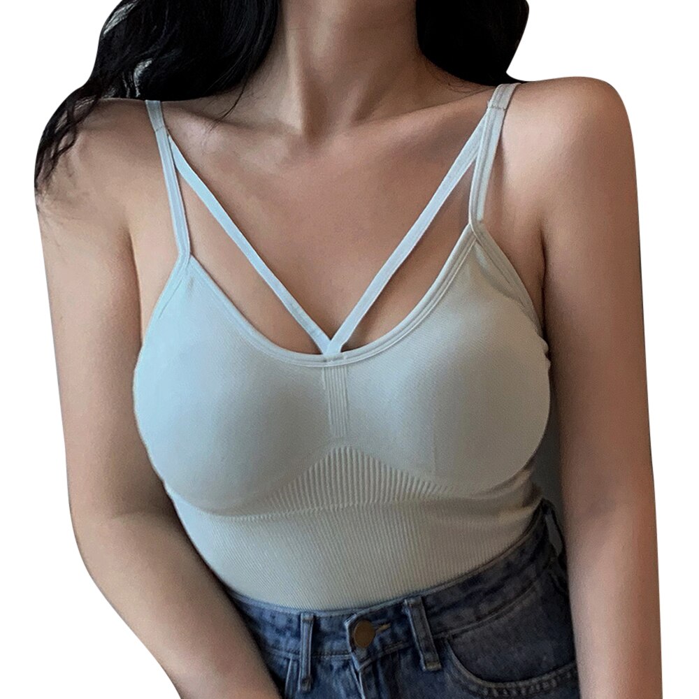 Vrouwen Tank Top Front Strap Crop Tops Vrouwen Bralette Ondergoed Voor Vrouwelijke Mouwloze Camis Intimates Lingerie Hemdje Femme: green