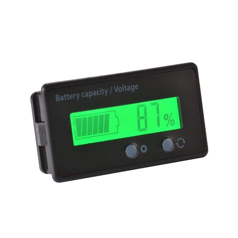 Waterproof 12/24/36/48V LCD Lead-acid Battery and Lithium Battery Capacity Tester Voltage Meter Monitor Green Backlight for Vehi