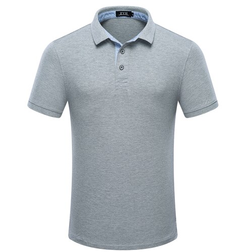 Summer polo shirt Business casual solid men&#39;s polo shirt Short sleeved cotton shirt polo men Branded clothing tops man: gray / L