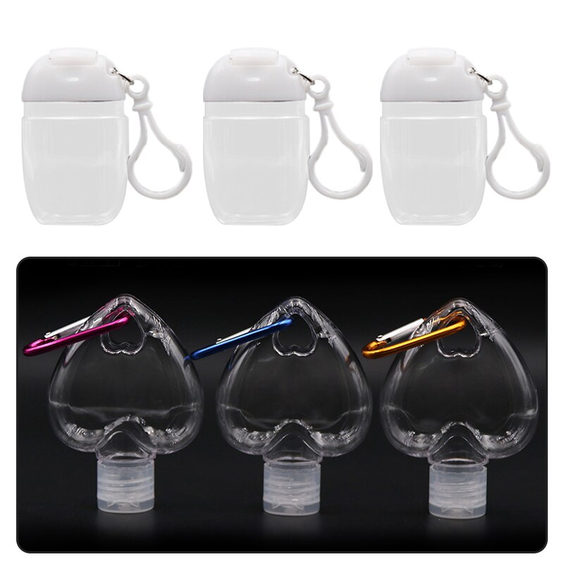 Travel Plastic Transparent Bottling With D-shape Carabiner Portable Packaging Bottle Durable Stylish Travel Bottles