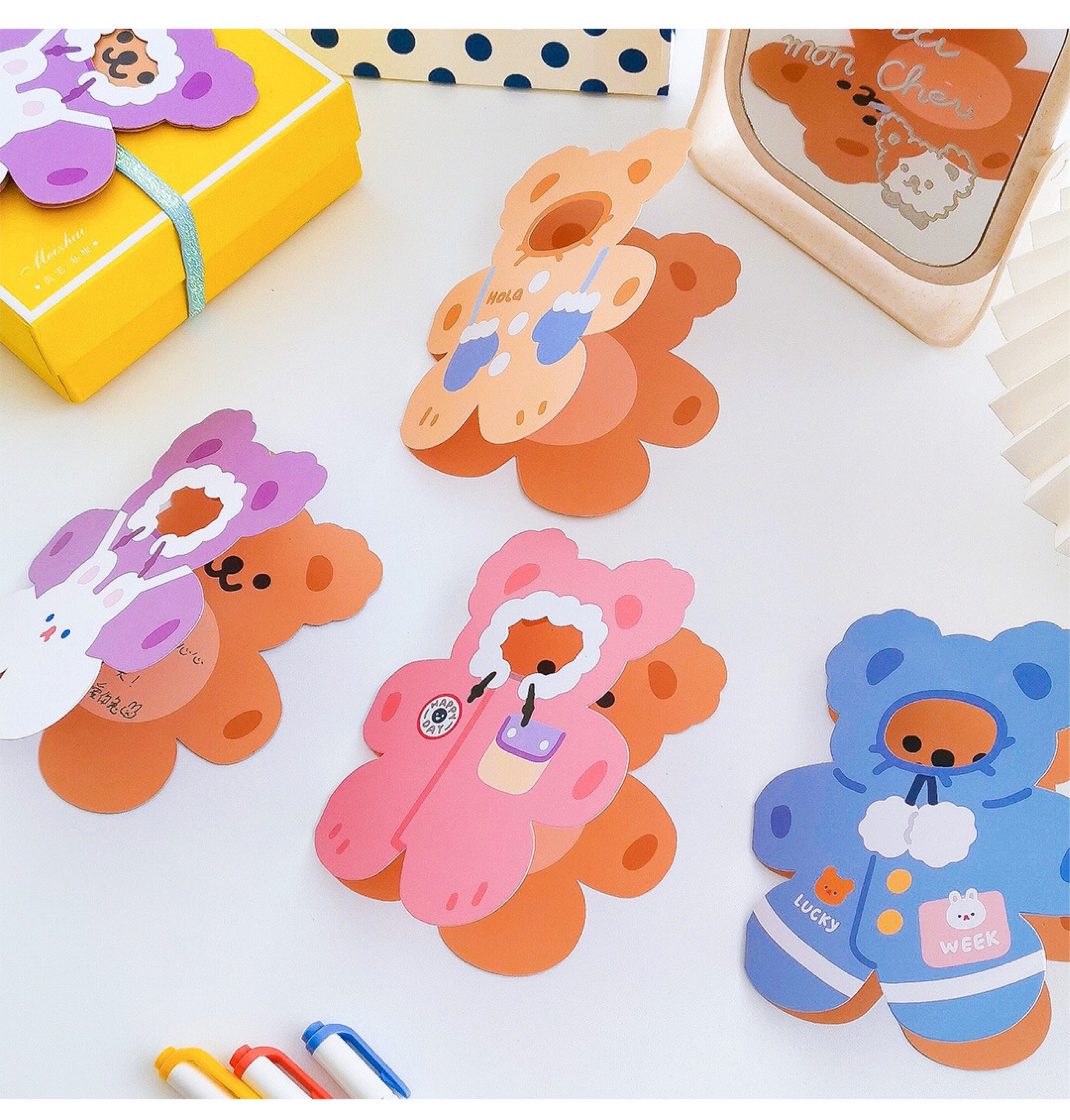 20 pieces Bear greeting card blessing card three-dimensional birthday card lovely birthday card