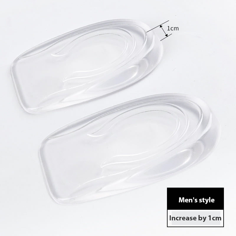 Silikon-Gel-Einlegesohle zur Erhöaufgehängt der Höer, Fersenhebeinsätze, Schuh- und Fußpflegeschutz, elastisches Kissen, Fußgewölbe-Stützeinlage für unisex: Beige