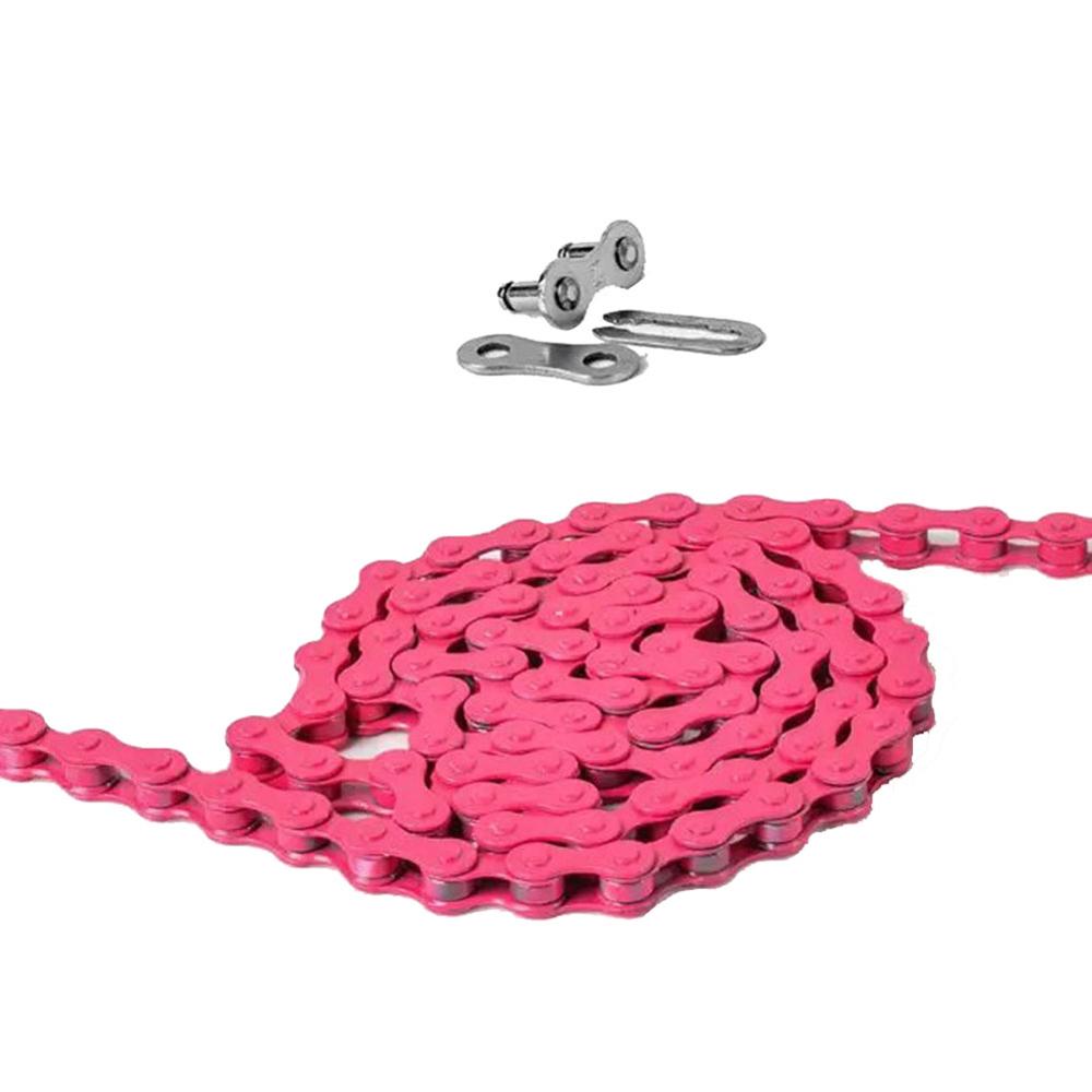 Fietsketting Fietsketting Fixed Gear Baanfiets Fietsketting Single Speed Magische Knop Kleurrijke 98 Links Onderdelen: Bourgondië
