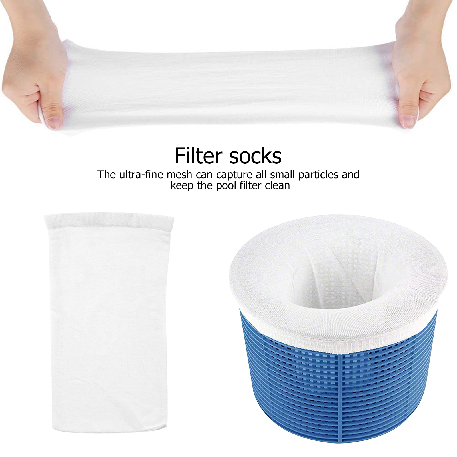 5/10/15pcs Pool Skimmer Socks Household Perfect Savers Nylon Mesh for Filters Baskets Skimmers Swimming Pool Accessories