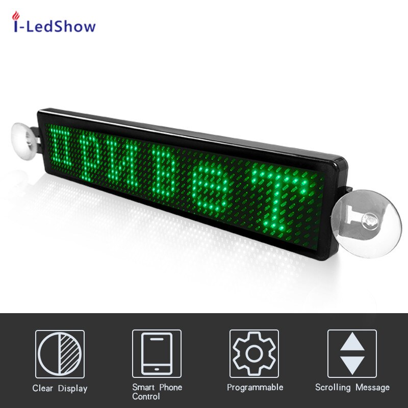 23CM 12V 12X72 pixels LED Car Sign Bluetooth control Programmable Scrolling Programmable Message display screen 12x72 pixels