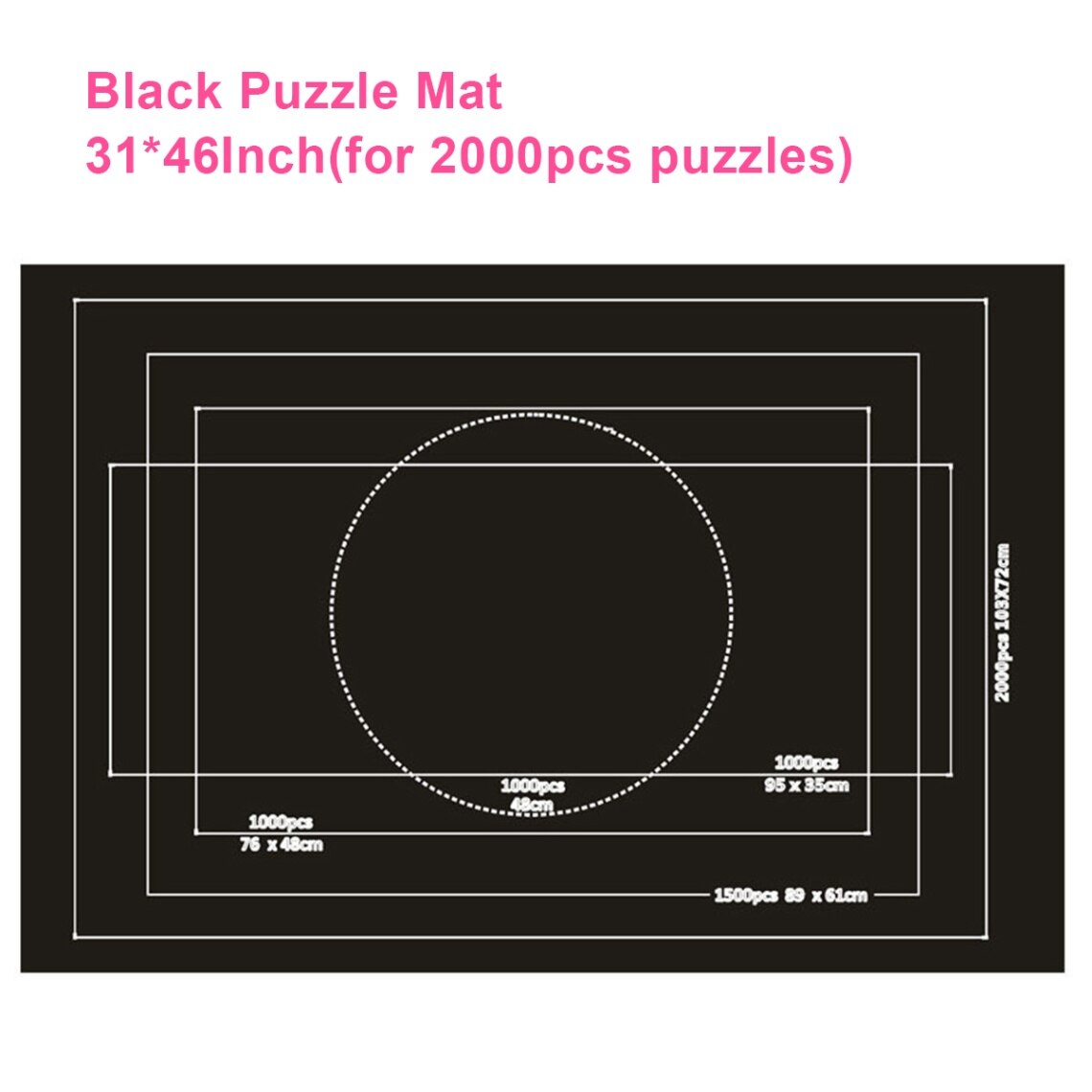 A esteira profissional do quebra-cabeça rola acima a placa da esteira de feltro para o material favorável ao meio ambiente do armazenamento do enigma para até 3000 peças quebra-cabeças: 31x46inch Black