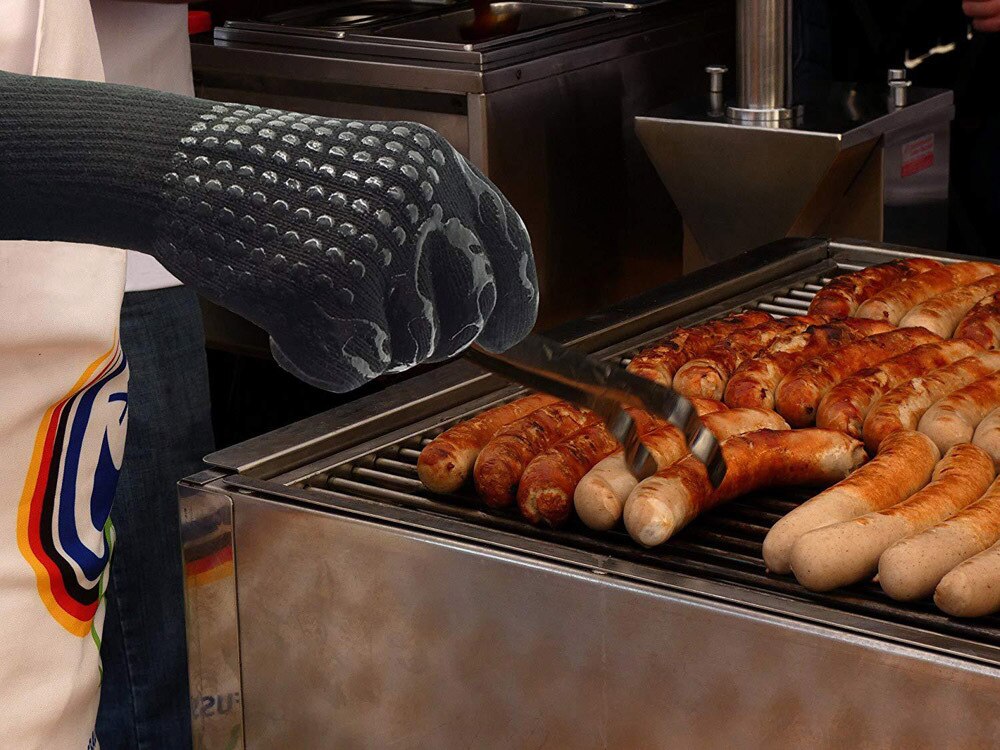 1 paar Hittebestendige Ovenwanten 1470 F Dikke Siliconen Ovenwanten Koken Bakken Barbecue BBQ Grill Wanten Keuken Handschoenen