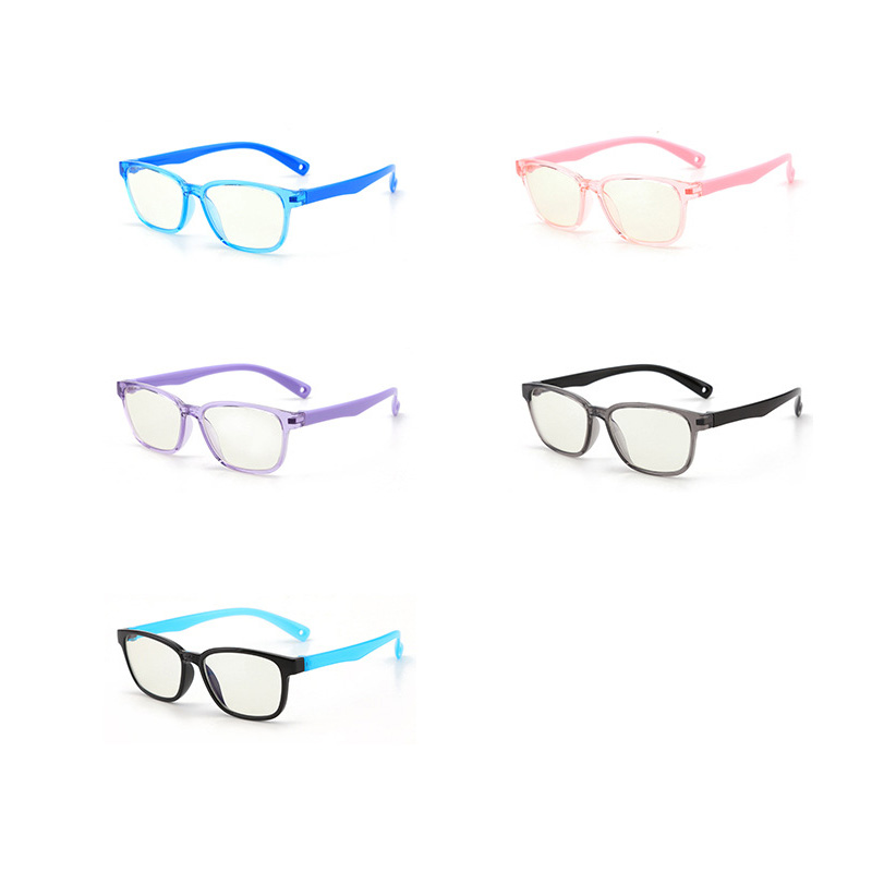 Blue Light Glasses Children Blocking Computer Eyeglasses Kids Girls Transparent TR90 Soft Silicone Frame UV400