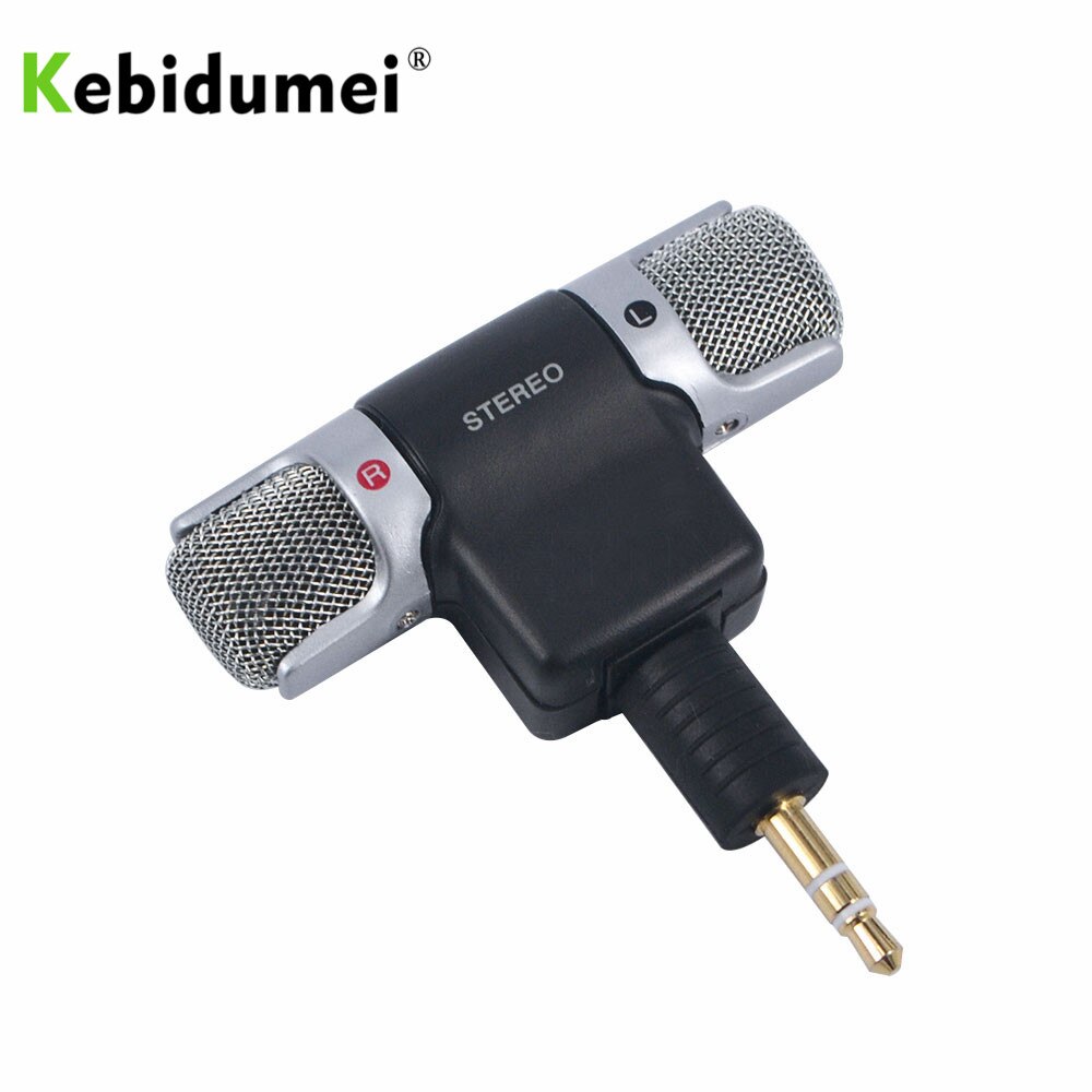 KEBIDUMEI Mini Mic Digitale Stereo Microfoon Digitale Mic adapter 3.5mm Jack voor PC Laptop Notebook Draagbare