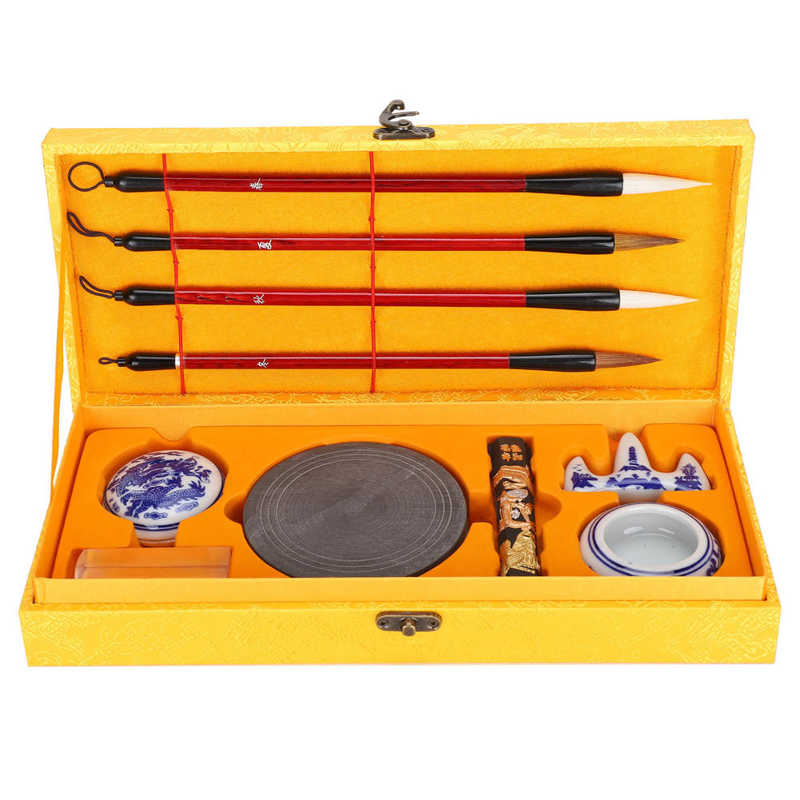 Chinese Calligraphy Practice Set Inkstone Brush Pen Water-Writing Practice Copy Book for writing enthusiast Calligraphy Set