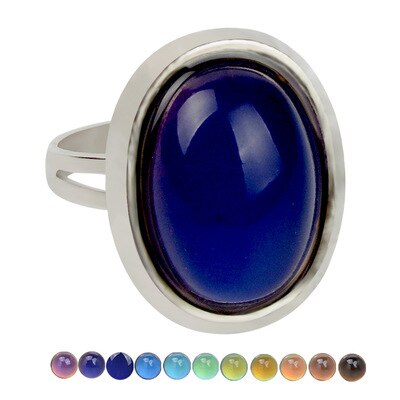 Hart Mood Kleur Veranderen Ringen Voor Vrouwen Zilveren Sieraden Passen Ring Vrouwelijke Bruiloft Belofte Ringen Dames Temperatuur Ring: 057