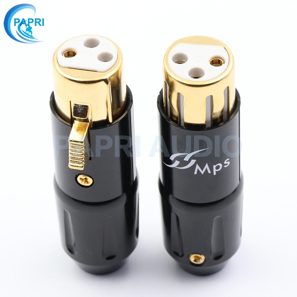 Los diputados César-W/M alta 3pin hombre 24K chapado en oro mujer XLR macho Jack equilibrio macho conector de Audio del micrófono hembra