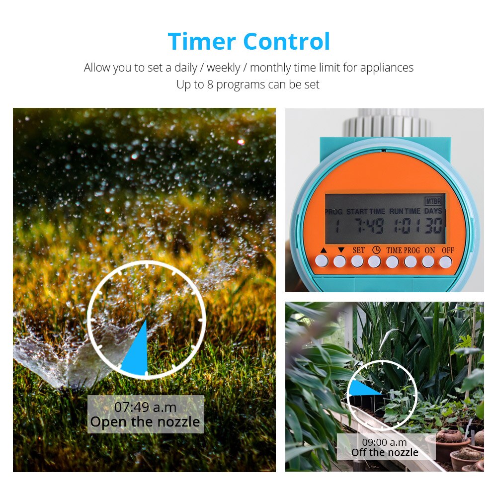 Garden Automatic Water Timer Energy Saving Woterproof Rain Sensor With Battery Watering Irrigation Timer Controller