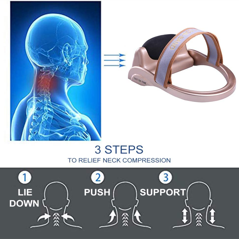 Cervical Neck Traction Device Chronic Neck Pain Relief Muscle Relax Pillow with Air Massager Neck Curve Correct Neck Stretcher
