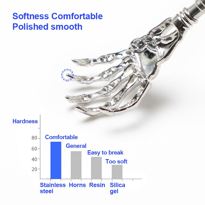 Telescopic Claw Massager Stainless Steel Back Massage Back Scratcher for Blood Circulation Relax Health Tool C1945