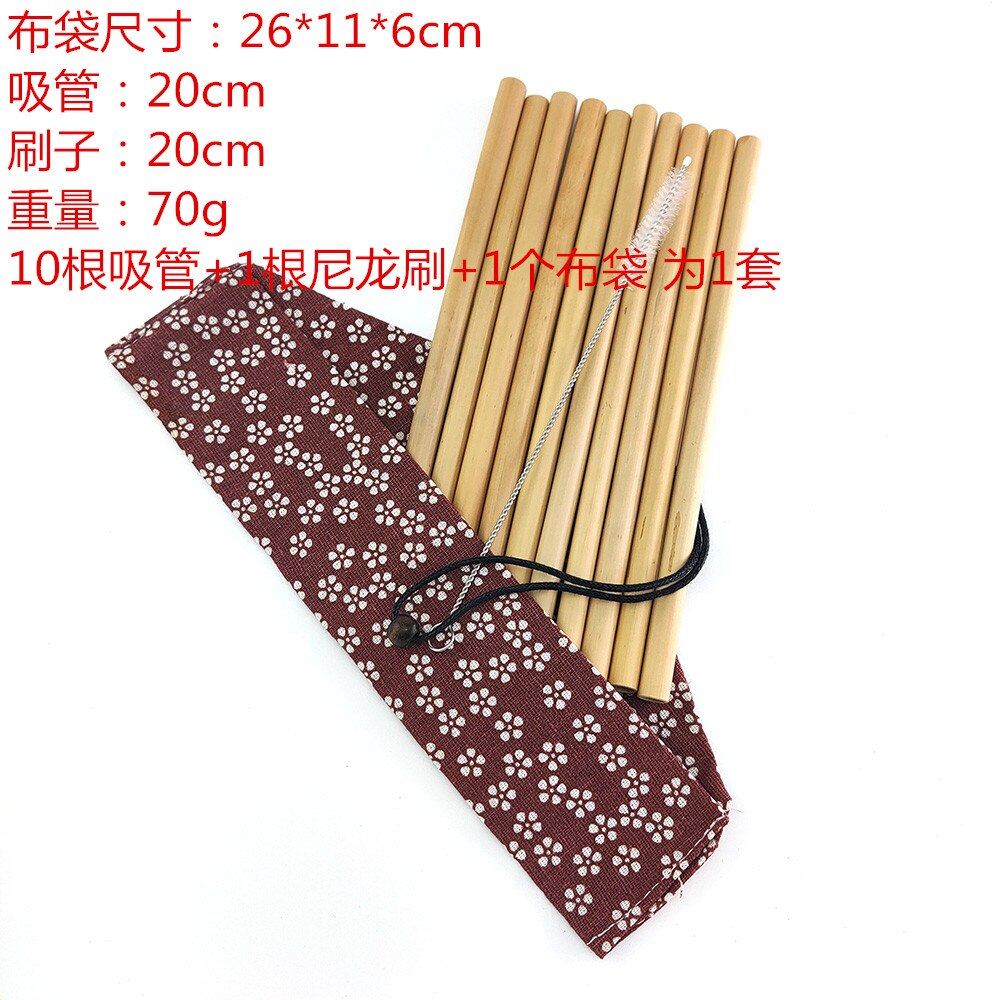 Reusable Bamboo Drinking Straws 10pcs/set Bamboo Drinks Straw Party supplies: H