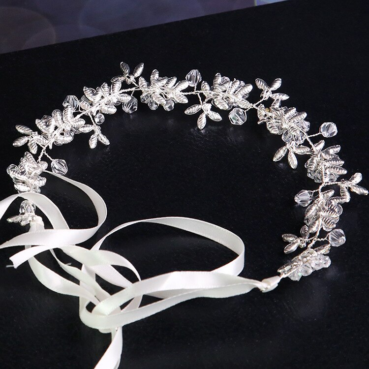 Witte Handgemaakte Crystal Hoofdtooi Bruidsmeisje Bruiloft Krans Bridal Hoofdband Strass Bloemen Prinses Bruiloft Accessoires