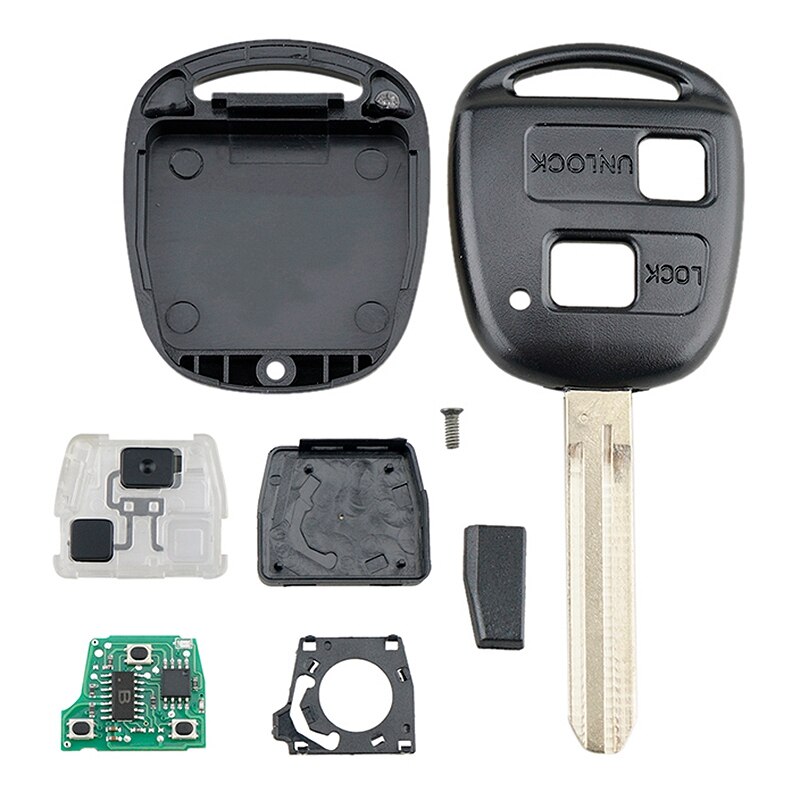 Car Smart Remote Key 2 Buttons 4C Chip Car Key Fob Fit for Toyota Corolla 2001-2007 304MHZ: Default Title
