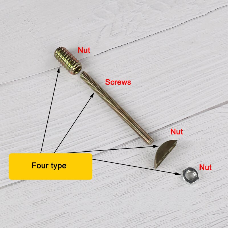 Furniture Hardware Four-in-one Connector Assembly Bolt & Nuts