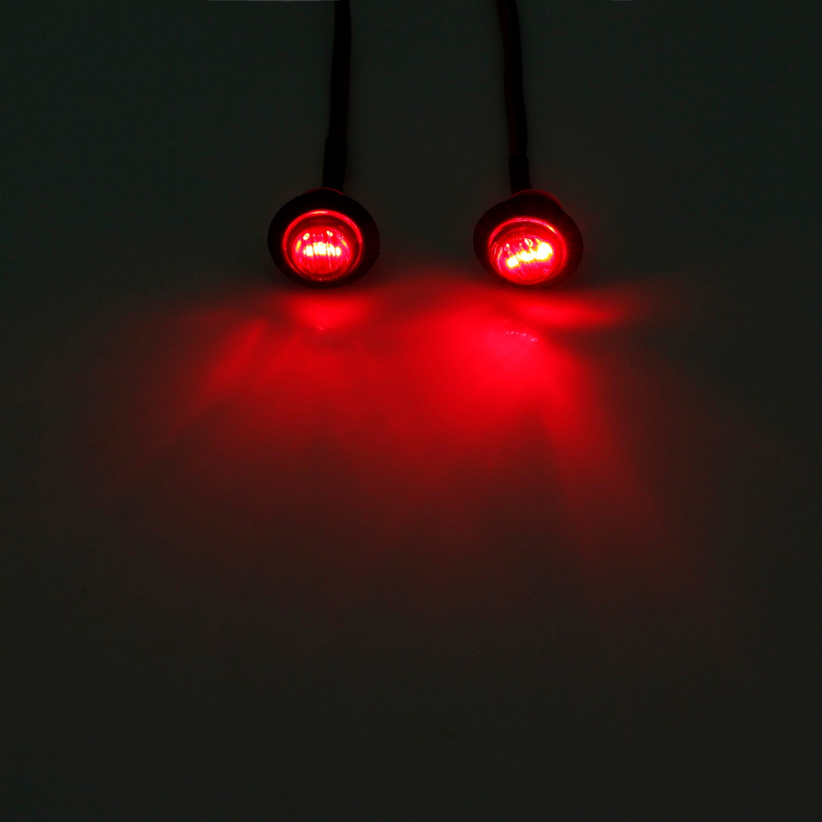 Justech 4 x 12V Red 3 LED Side Marker Light Indicator Lamp Truck Trailer Caravan Lorry Truck Side Marker Lights