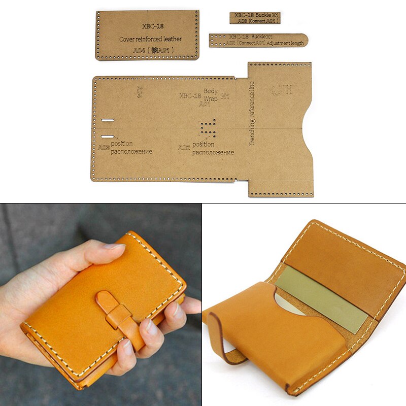Gabarit artisanal en cuir outils de bricolage papier kraft fait à la main, sac de carte de visite, sac de couture, moule