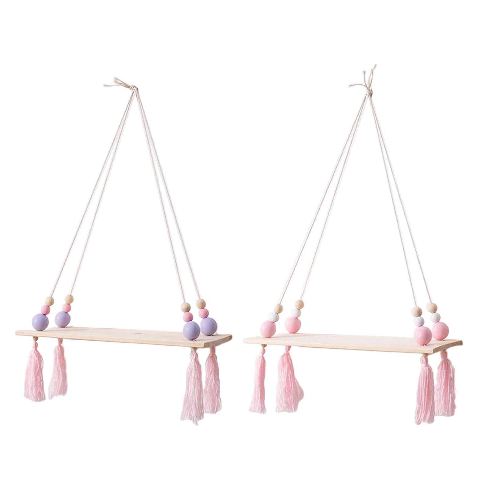 Wood ing Shelf Swing Rope Floating Wall Shelf Wall Hanging Wooden Shelves for Potted Plants/ Flower